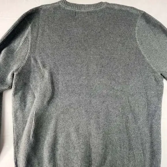 Eddie Bauer Men's Large Gray Crew Neck Knit Cotton Sweater - Picture 8 of 10